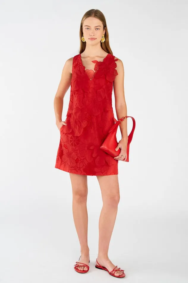 Oroton Dresses Women Lace Shift Dress Poppy