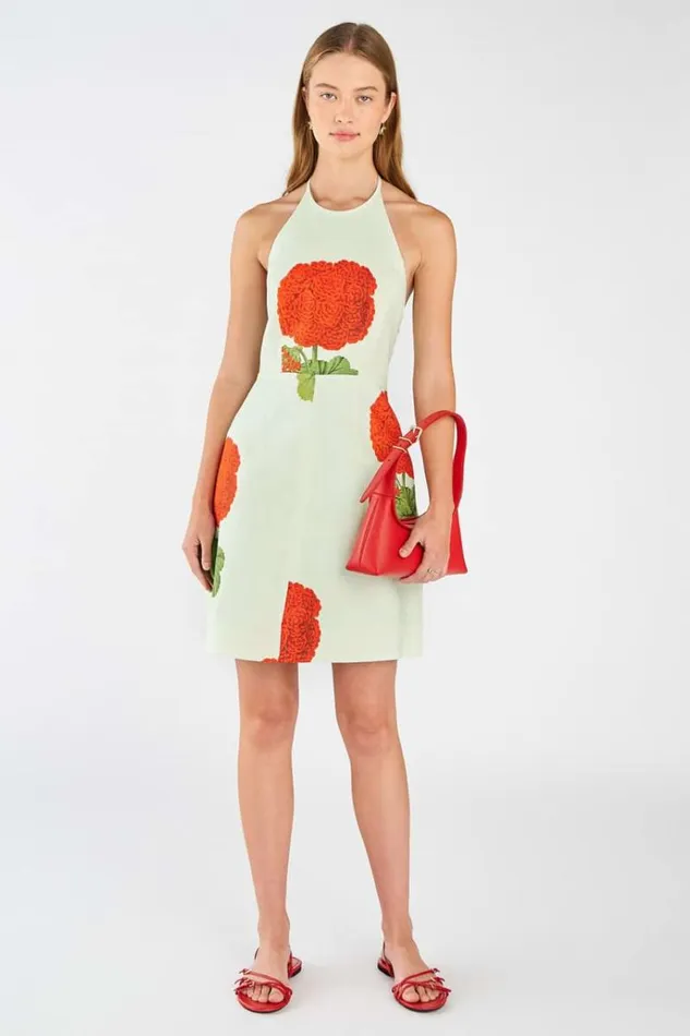 Oroton Dresses Women Posie Geranium Bell Dress Sea Spray