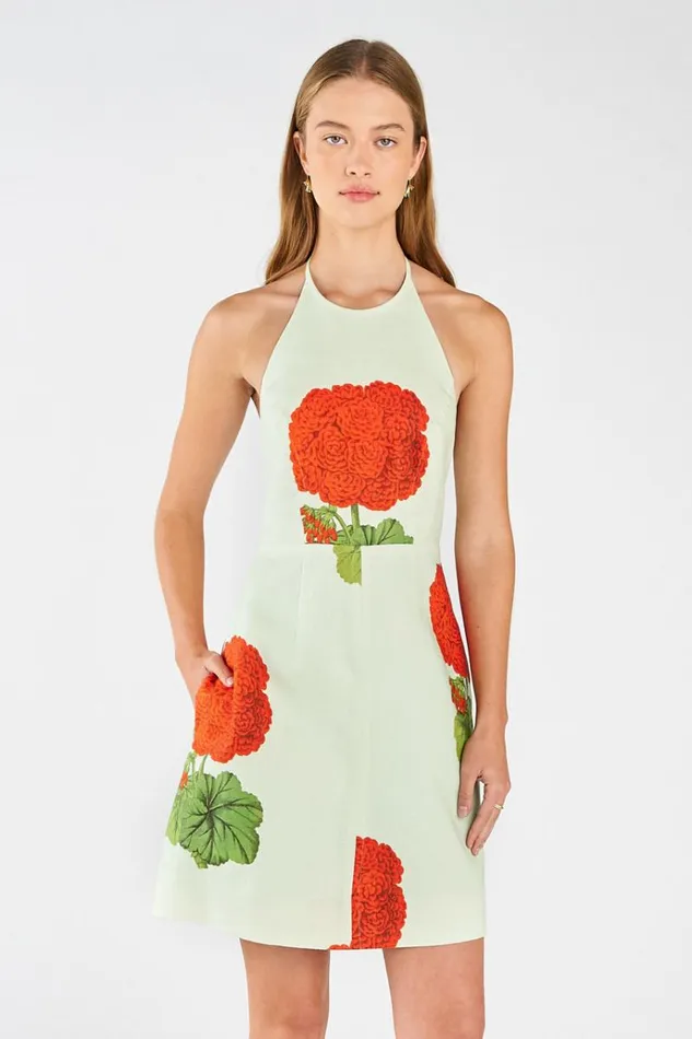 Oroton Dresses Women Posie Geranium Bell Dress Sea Spray