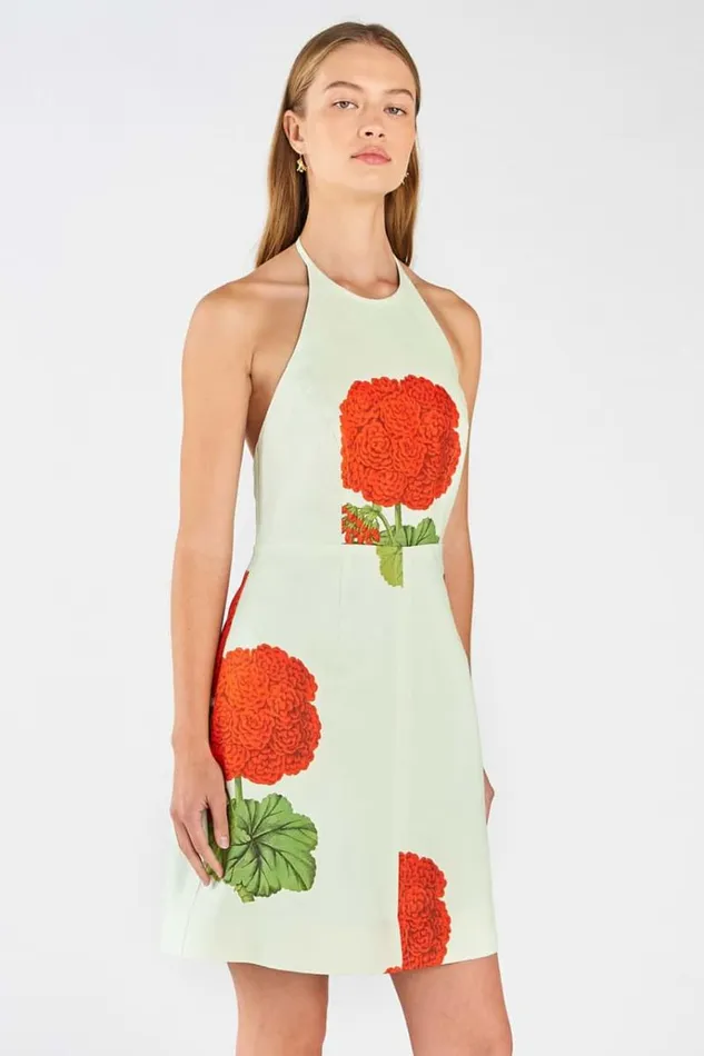 Oroton Dresses Women Posie Geranium Bell Dress Sea Spray