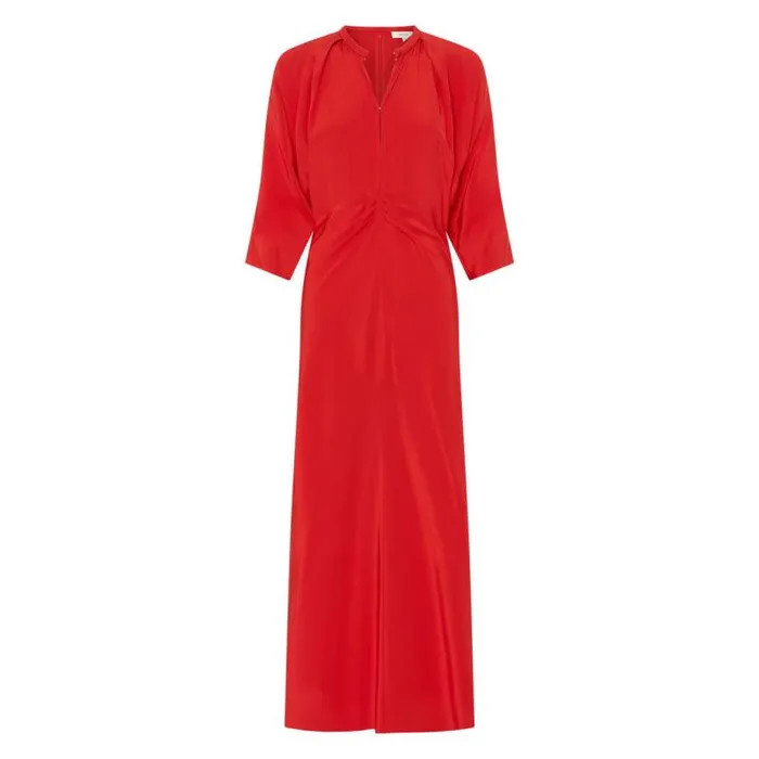 Oroton Dresses Women Split Neck Dress True Red