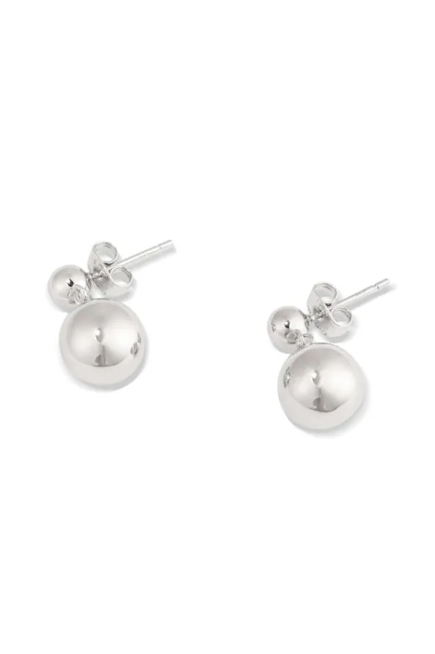Oroton Earrings Jewellery Bonnie Bead Drop Earrings Silver