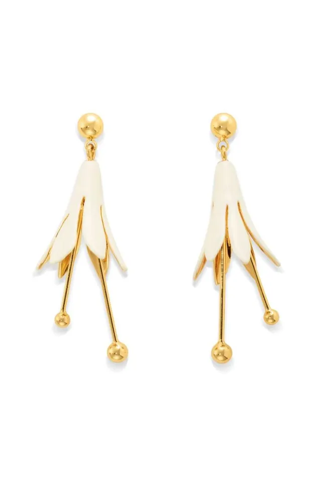 Oroton Earrings Jewellery Lillium Drop Earrings Gldclotted Crm