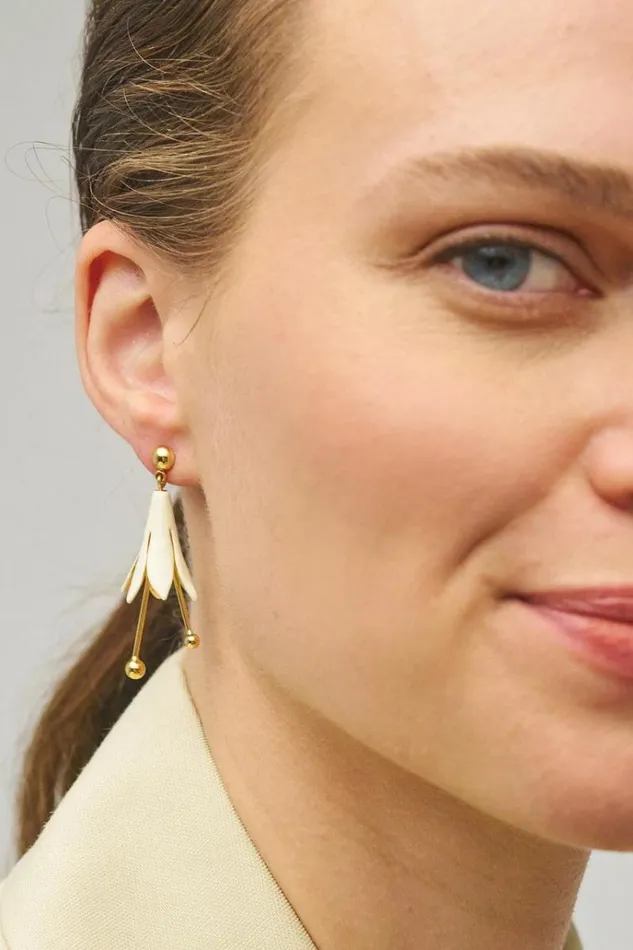 Oroton Earrings Jewellery Lillium Drop Earrings Gldclotted Crm