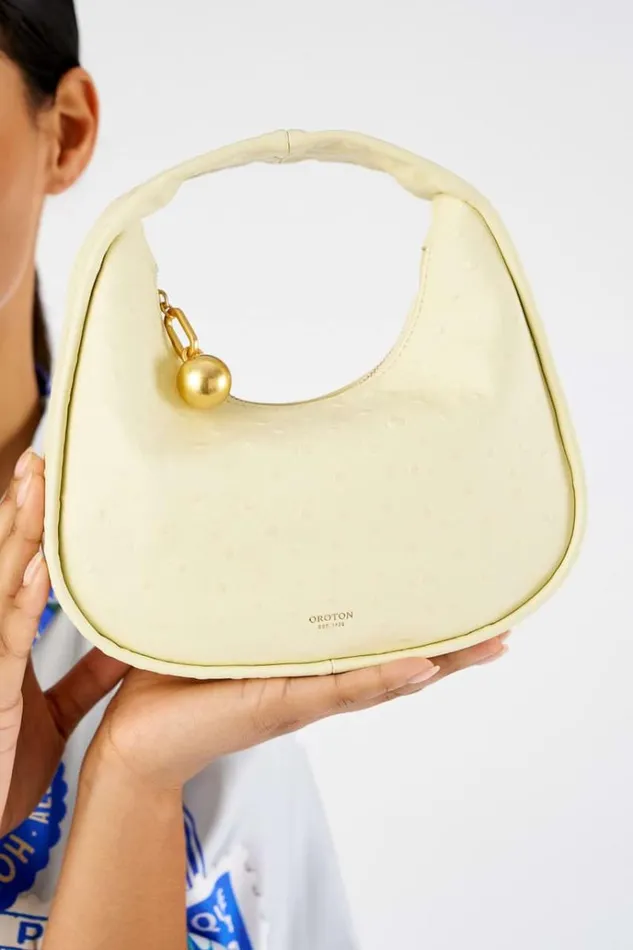 Oroton Mini Bags Women Clara Texture Small Day Bag Lemon Butter