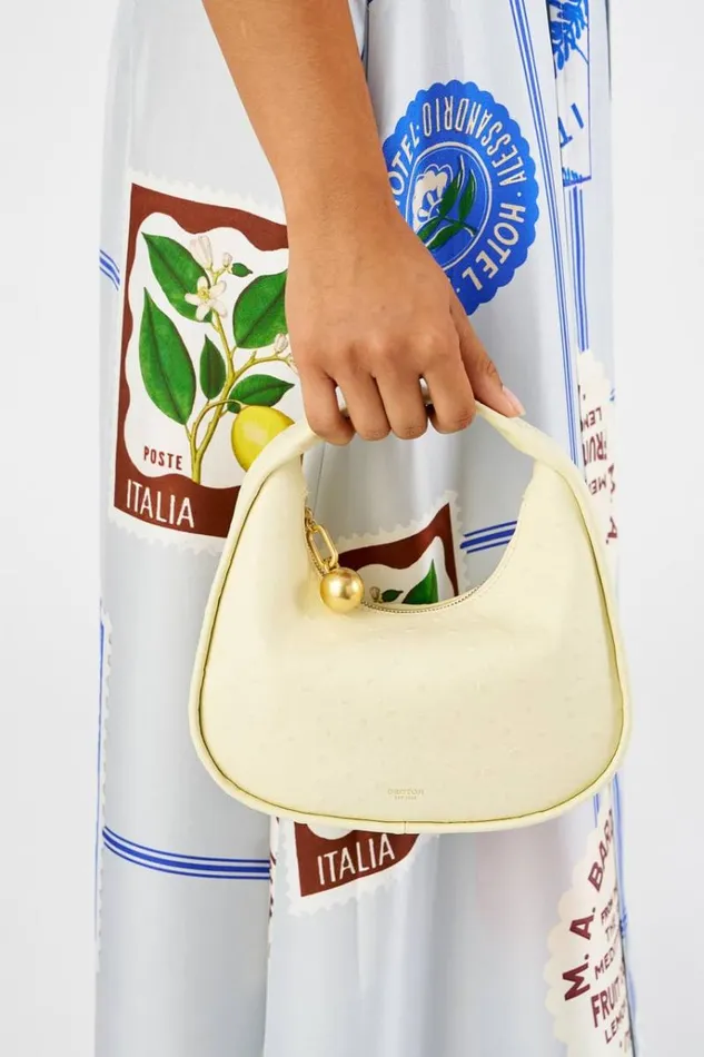 Oroton Mini Bags Women Clara Texture Small Day Bag Lemon Butter