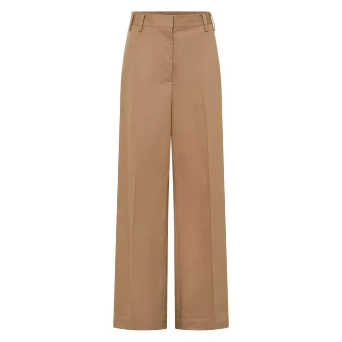 Oroton Pants Women Flat Front Pant Dark Camel