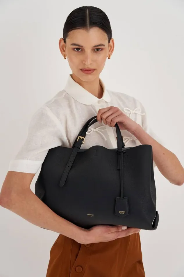 Oroton Work Women Margot Large Day Bag Black