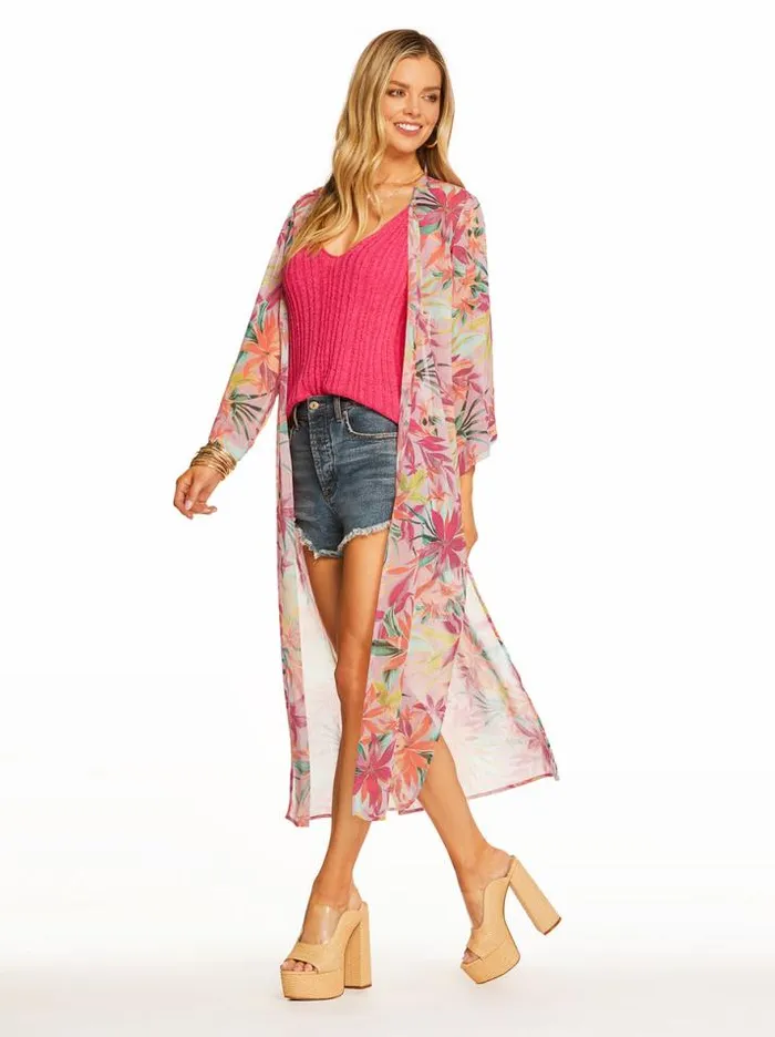 Outerwear Clothing Jessica Simpson Blakely Duster In Floral Canopy