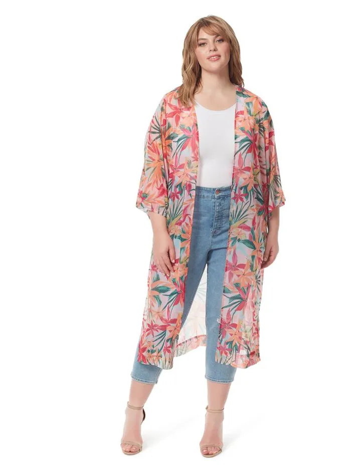 Outerwear Clothing Jessica Simpson Blakely Duster In Floral Canopy