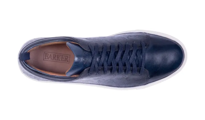 Paisely 8211 Navy Hand Painted Men Barker Shoes Mens Sneakers