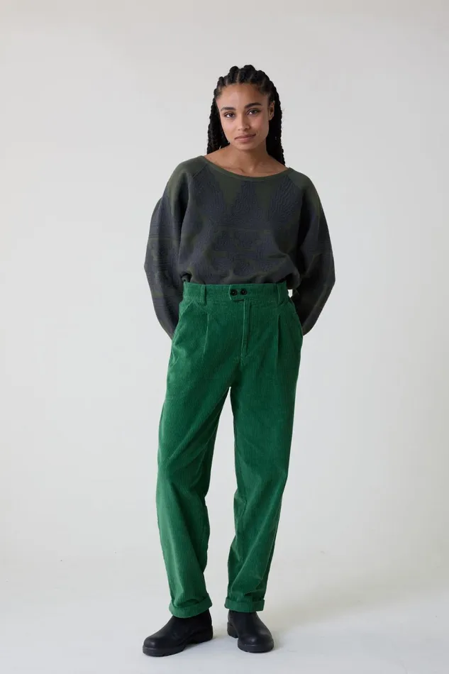 Pants and Jeans Women Leon and Harper Prom Plain Trousers Green