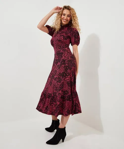 Petite Collection Lovely Lace Print Jersey Dress Pink Joebrowns Apparel Petite Collection Lovely Lace Print Jersey Dress Pink Joebrowns Apparel