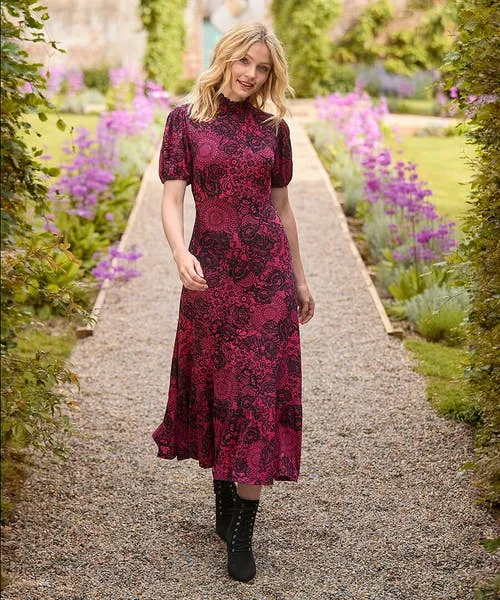 Petite Collection Lovely Lace Print Jersey Dress Pink Joebrowns Apparel Petite Collection Lovely Lace Print Jersey Dress Pink Joebrowns Apparel