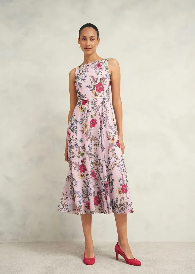 Petite Occasionwear Women HOBBS Petite Carly Dress Pale Pink Multi