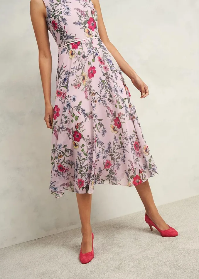 Petite Occasionwear Women HOBBS Petite Carly Dress Pale Pink Multi