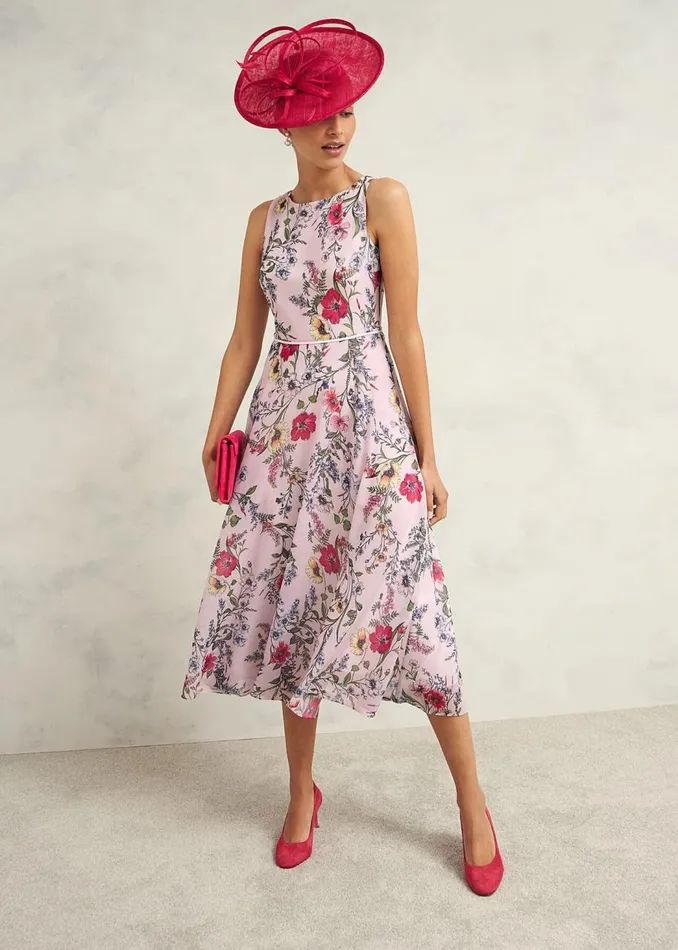 Petite Occasionwear Women HOBBS Petite Carly Dress Pale Pink Multi