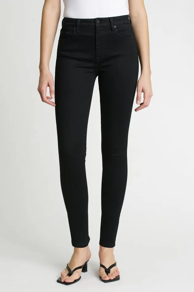 Pistola Denim Aline High Rise Skinny 8211 Midnight Black Women Denim