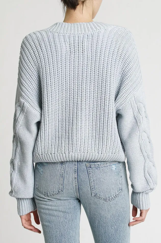 Pistola Denim Lori VNeck Cardigan 8211 Ash Blue Women Sweaters