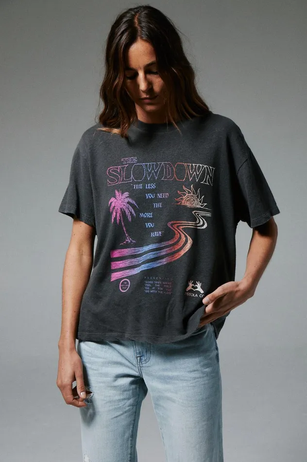 Pistola Denim Palmer Hemp Box Tee 8211 Slowdown Island Women Tops