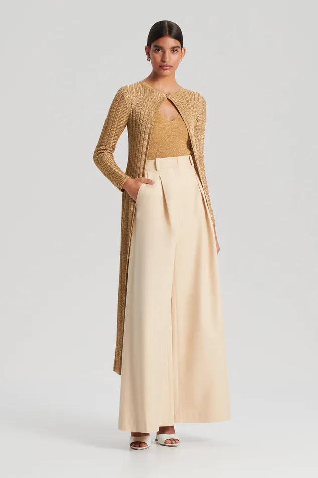 PLEAT DRAPE LEG TROUSER SAND Women Trousers Scanlan Theodore