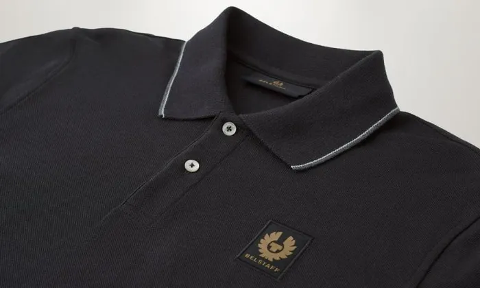 Polo Shirts Men Belstaff Double Tipped Polo Black Polo Shirts Men Belstaff Double Tipped Polo Black