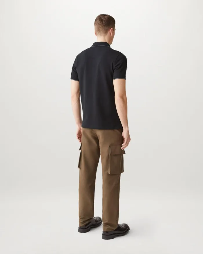 Polo Shirts Men Belstaff Double Tipped Polo Black Polo Shirts Men Belstaff Double Tipped Polo Black