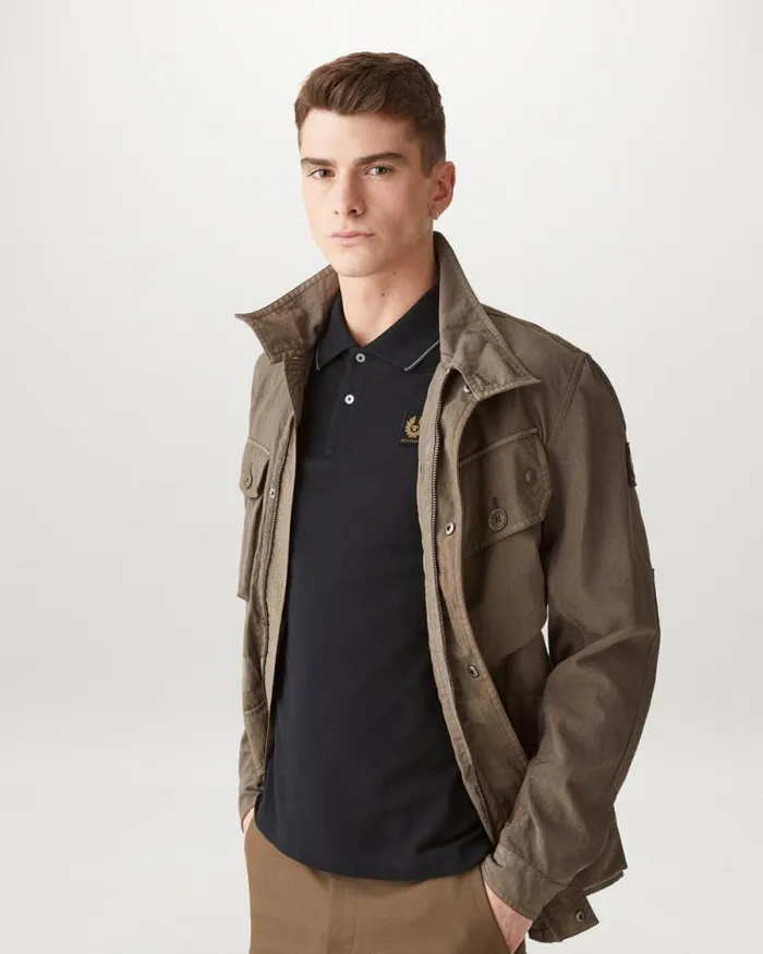 Polo Shirts Men Belstaff Double Tipped Polo Black Polo Shirts Men Belstaff Double Tipped Polo Black