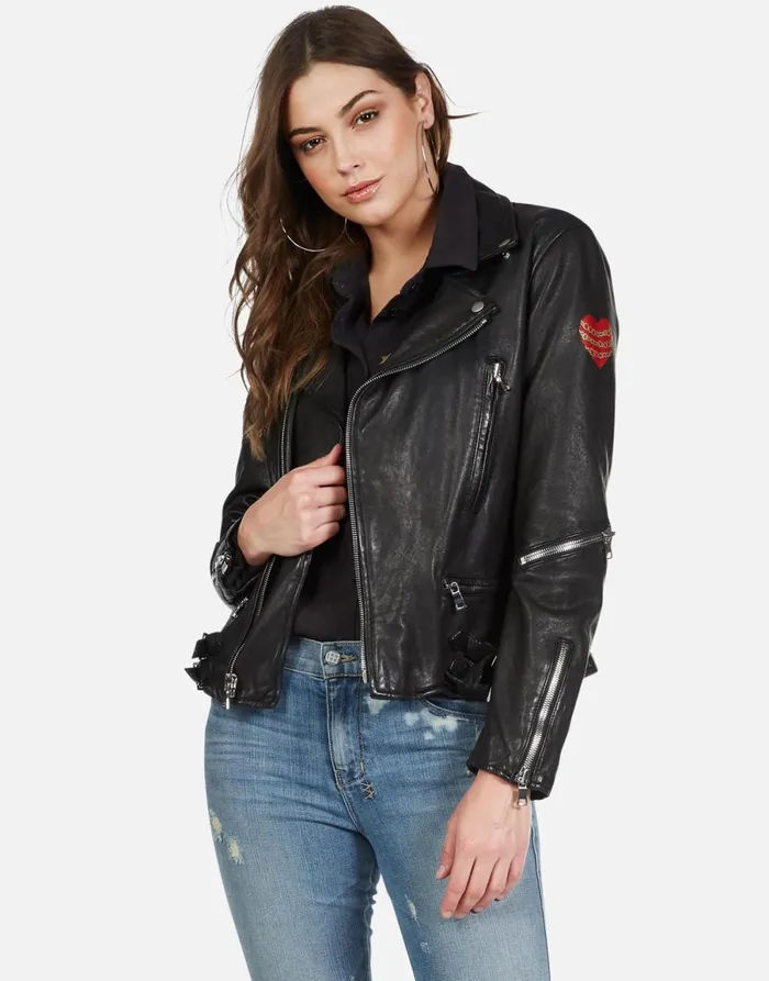 Posey Gold Chain Lip Black Women039s Lauren Moshi Jackets
