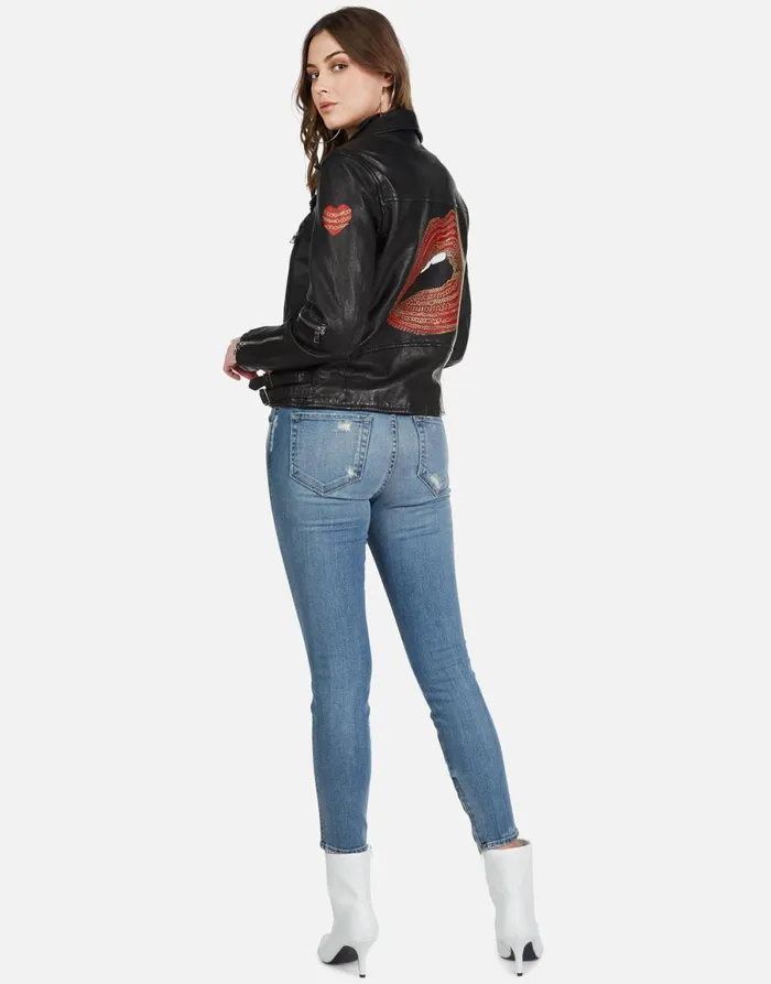 Posey Gold Chain Lip Black Women039s Lauren Moshi Jackets