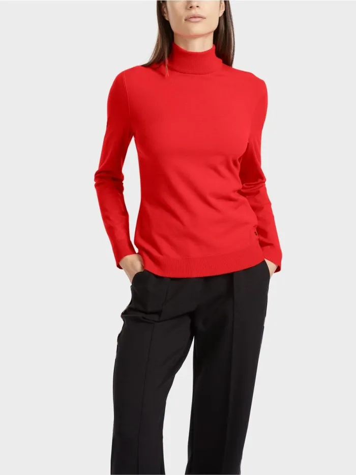 Pullover and Sweatshirts Damen Marc Cain FeinstrickPullover 034Rethink Together034 Campari