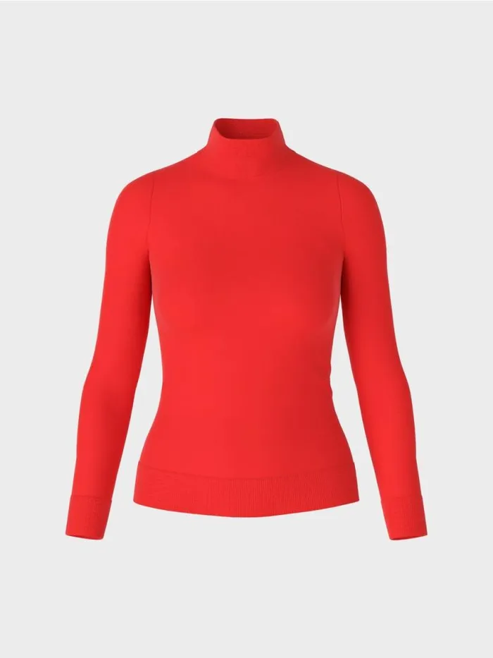Pullover and Sweatshirts Damen Marc Cain FeinstrickPullover 034Rethink Together034 Campari