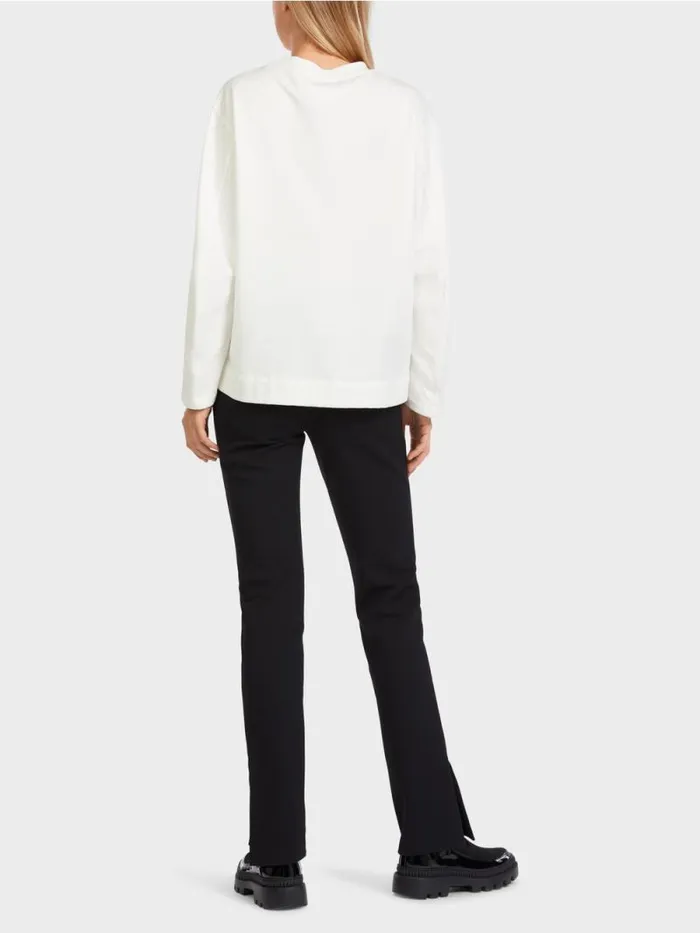 Pullover and Sweatshirts Damen Marc Cain Sweatshirt Mit SternenApplikation Offwhite