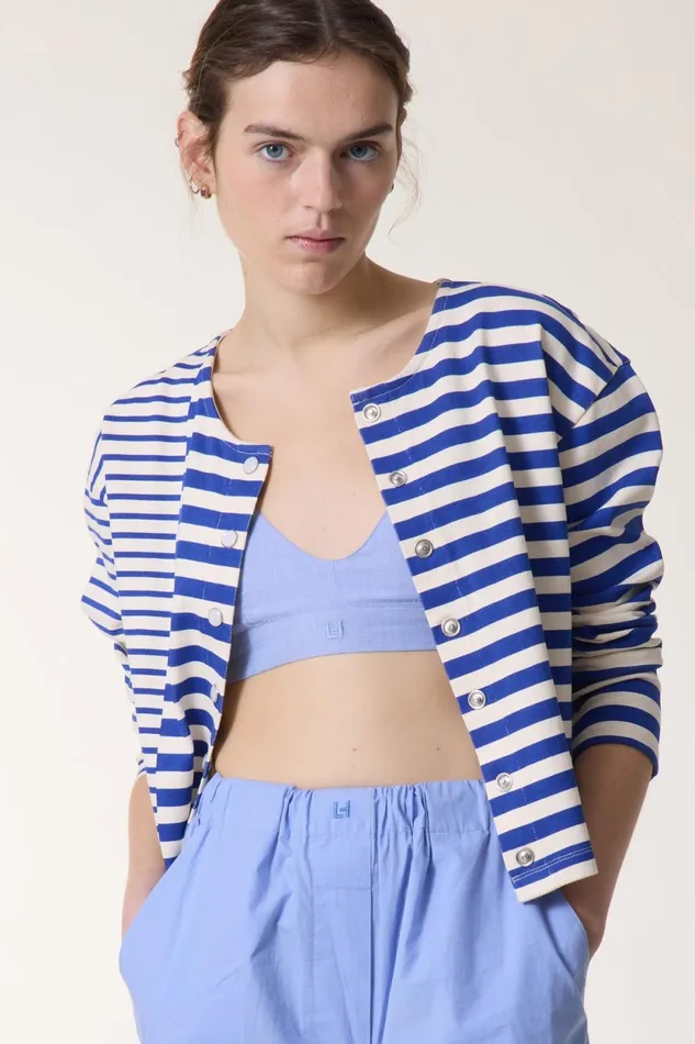Pulls and Vests Women Leon and Harper Ghill Duo Cardigan Blue