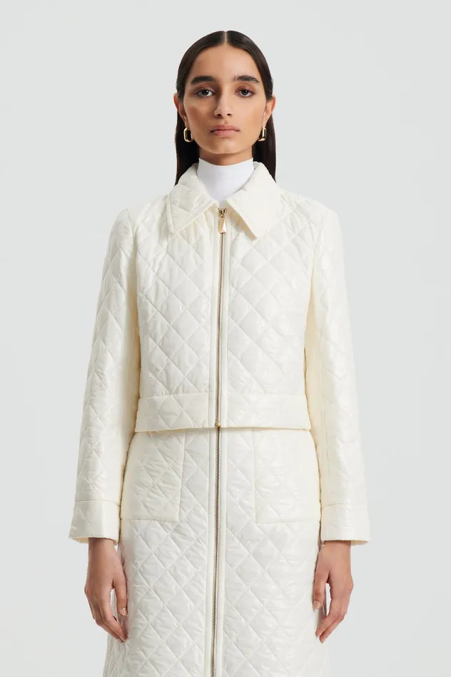 QUILTED JACKET WHITE Women Jackets Scanlan Theodore QUILTED JACKET WHITE Women Jackets Scanlan Theodore