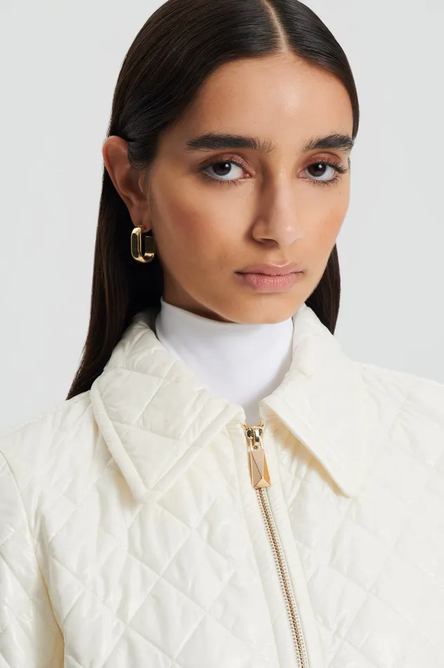 QUILTED JACKET WHITE Women Jackets Scanlan Theodore QUILTED JACKET WHITE Women Jackets Scanlan Theodore