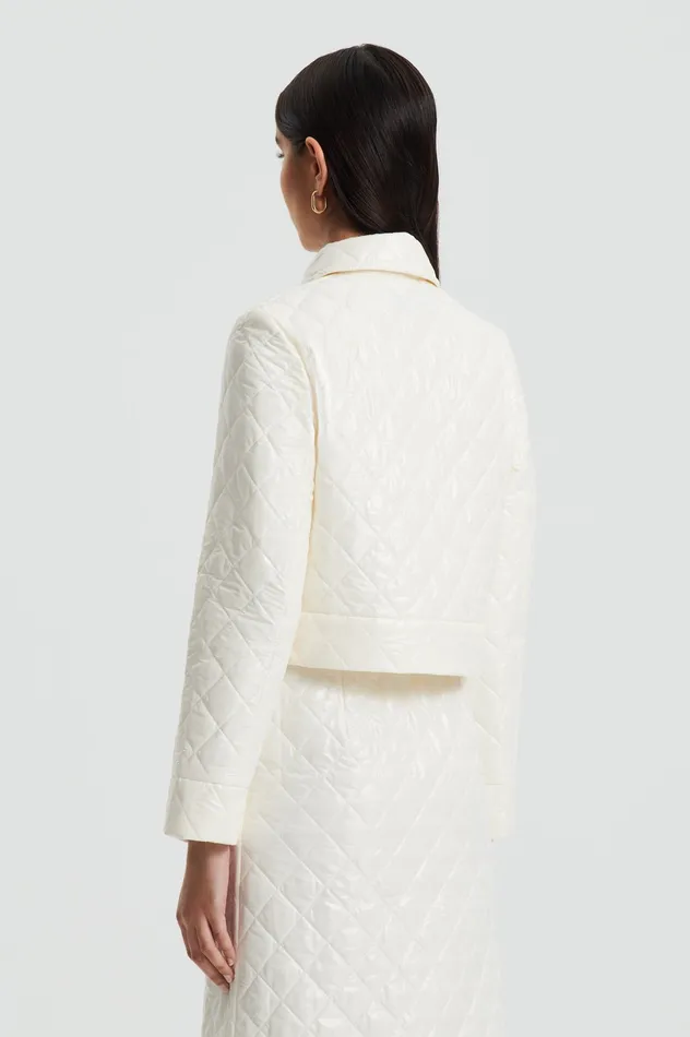 QUILTED JACKET WHITE Women Jackets Scanlan Theodore QUILTED JACKET WHITE Women Jackets Scanlan Theodore