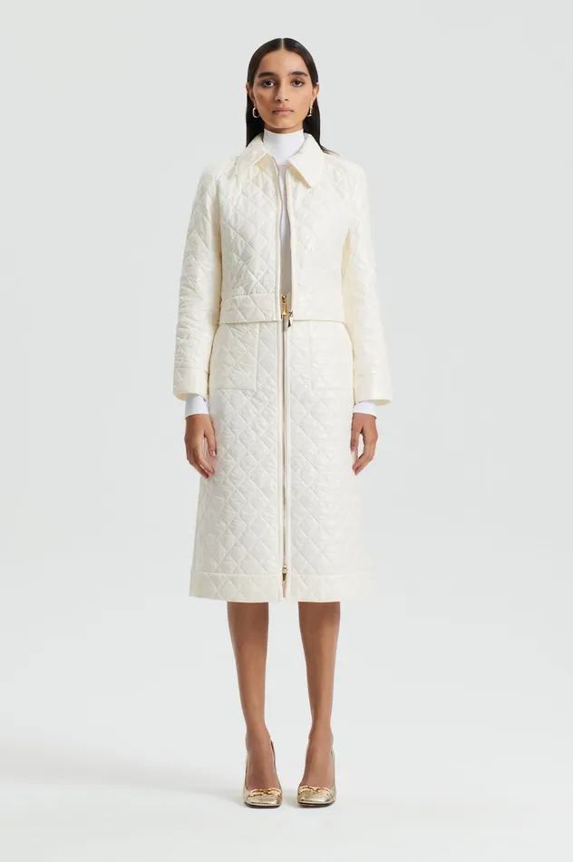 QUILTED JACKET WHITE Women Jackets Scanlan Theodore QUILTED JACKET WHITE Women Jackets Scanlan Theodore