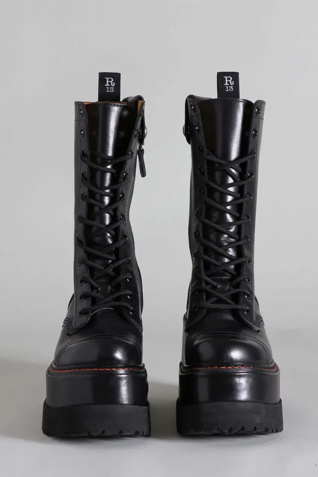 R13 Boots Women MEDIUM JUMP BOOT 8211 BLACK