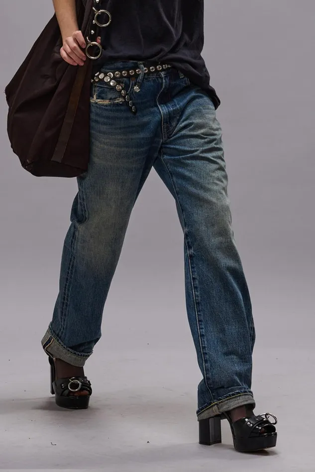 R13 Boyfriend Women BOYFRIEND JEAN 8211 ASPEN SELVEDGE BLUE