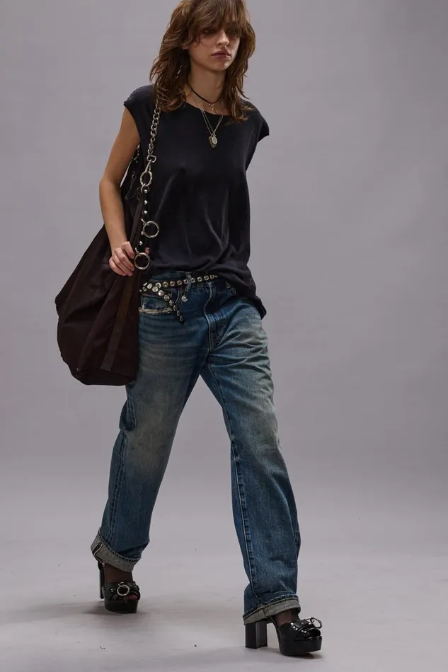 R13 Boyfriend Women BOYFRIEND JEAN 8211 ASPEN SELVEDGE BLUE