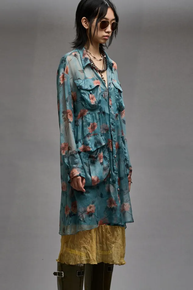 R13 Dresses and Skirts Women DOUBLE LAYER DRESS SET 8211 BLUE FLORAL