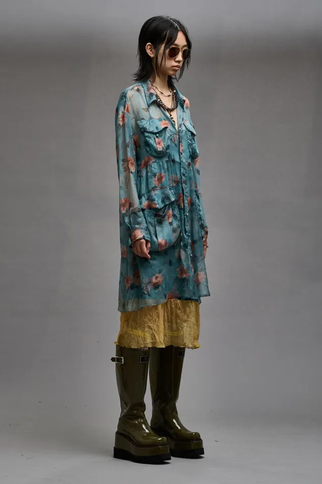 R13 Dresses and Skirts Women DOUBLE LAYER DRESS SET 8211 BLUE FLORAL
