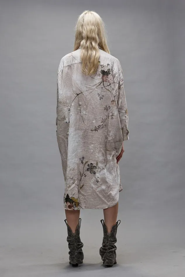 R13 Dresses and Skirts Women JUMBO SHIRTDRESS 8211 BLEACHED CREAM FLORAL