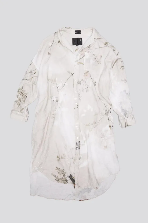 R13 Dresses and Skirts Women JUMBO SHIRTDRESS 8211 BLEACHED CREAM FLORAL
