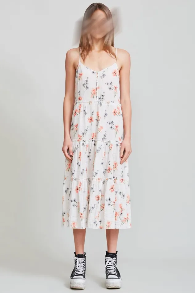 R13 Dresses and Skirts Women Midi Slip Dress 8211 Ecru Floral Denim