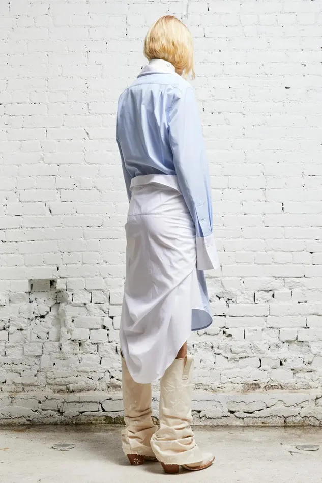 R13 Dresses and Skirts Women TIE SHIRTDRESS 8211 BLUE AND WHITE