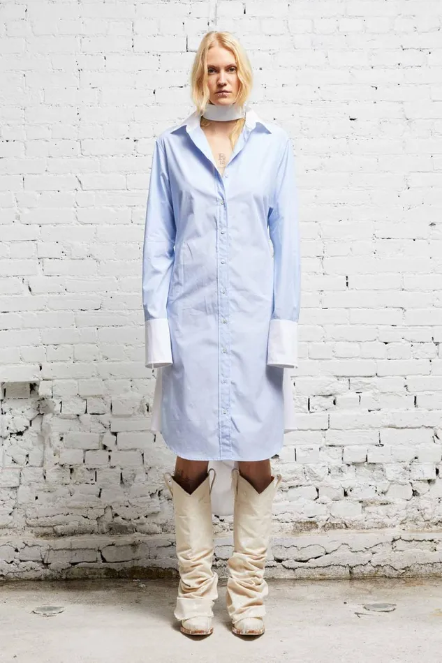 R13 Dresses and Skirts Women TIE SHIRTDRESS 8211 BLUE AND WHITE