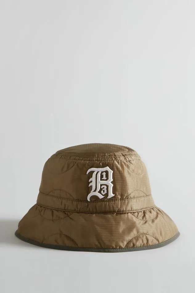 R13 Hats Women QUILTED BUCKET HAT 8211 OLIVE SURPLUS