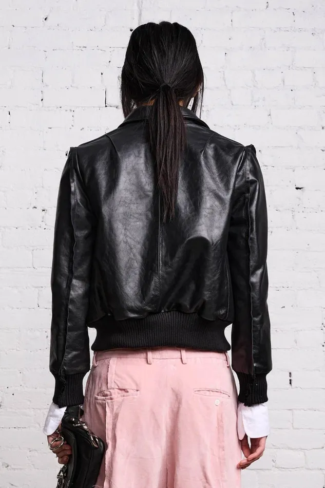 R13 Jackets and Coats Women FLAT SLEEVE BOMBER 8211 BLACK